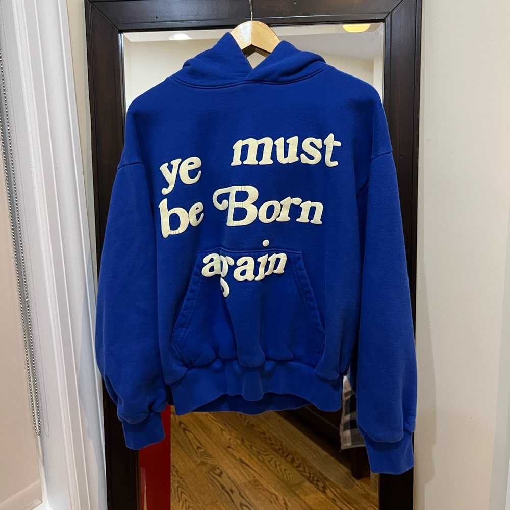 Blue Yeezy Sweater “ye must be born again”